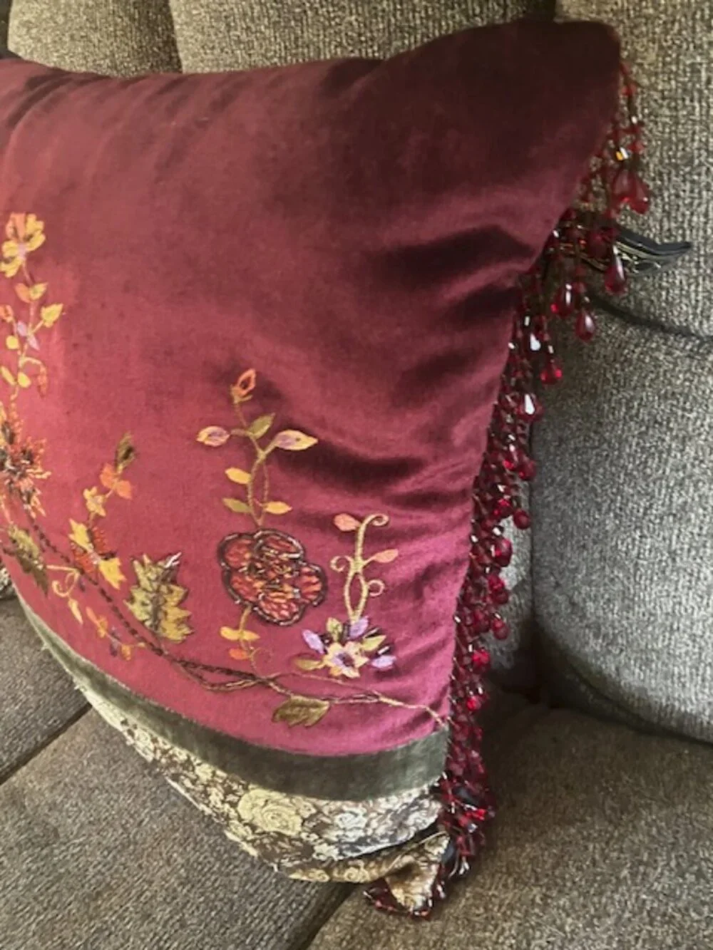 Pair of Matching Borgata Velour Throw Pillows 15